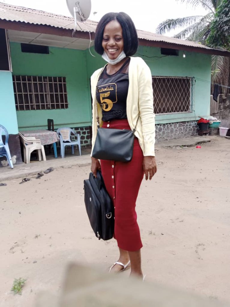 Young African woman with her Laptop